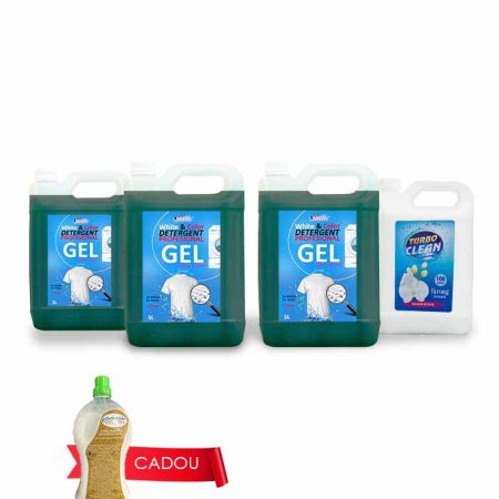 Pachet 3 x Detergent rufe 5L Gel - Dens - Lichid Premium si 1 x Balsam rufe 5L