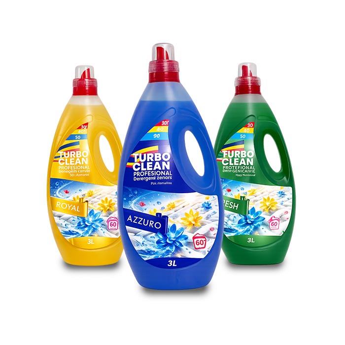 3x Detergent Rufe Turbo Clean Economic 3L Bicarbonat de Sodiu